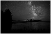 Milky Way from Houseboat Island, Sand Point Lake. Voyageurs National Park ( black and white)