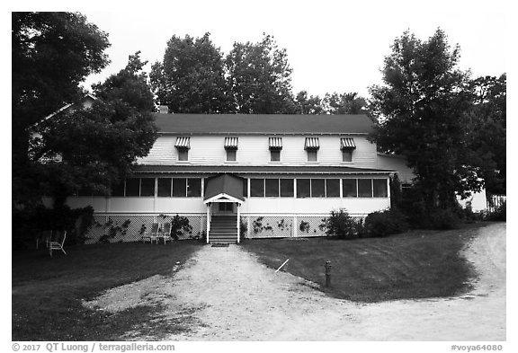 Historic Kettle Falls Hotel. Voyageurs National Park (black and white)