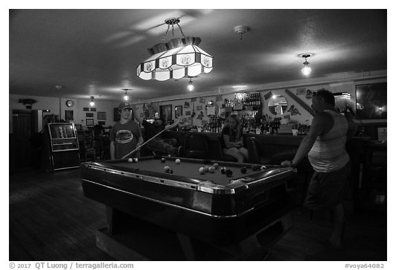 Bar, Kettle Falls Hotel. Voyageurs National Park (black and white)