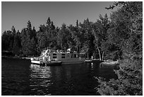 Houseboat, Rainy Lake. Voyageurs National Park ( black and white)