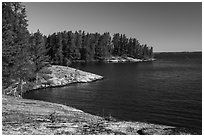 Windmill Rock Cove and Rainy Lake. Voyageurs National Park ( black and white)