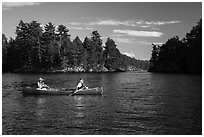 Canoists, Kings William Narrows. Voyageurs National Park ( black and white)