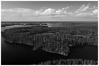 Aerial view of Namakan Narrows. Voyageurs National Park ( black and white)