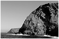Sea cliffs, Santa Cruz Island. Channel Islands National Park ( black and white)