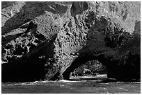 Sea arch, Santa Cruz Island. Channel Islands National Park, California, USA. (black and white)