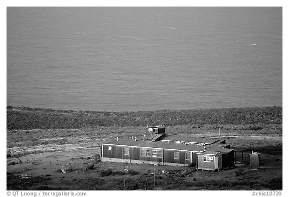 Ranger station, San Miguel Island. Channel Islands National Park (black and white)