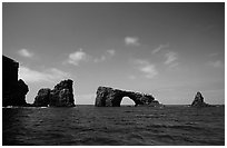 Arch Rock, East Anacapa. Channel Islands National Park, California, USA. (black and white)