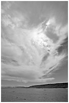 Clouds and Santa Rosa Island. Channel Islands National Park ( black and white)