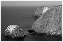 North shore ocean seacliffs, Santa Cruz Island. Channel Islands National Park ( black and white)