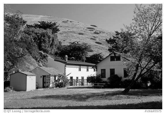 Historic Scorpion Ranch, Santa Cruz Island. Channel Islands National Park (black and white)