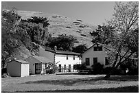 Historic Scorpion Ranch, Santa Cruz Island. Channel Islands National Park, California, USA. (black and white)