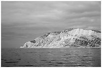 Yellow cliffs, Santa Cruz Island. Channel Islands National Park ( black and white)