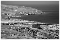 Vail and Vickers Ranch and Bechers Bay, Santa Rosa Island. Channel Islands National Park ( black and white)