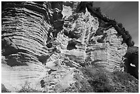 Sculptured cliffs, Lobo Canyon, Santa Rosa Island. Channel Islands National Park ( black and white)