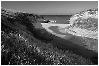 Mouth of Lobo Canyon, Santa Rosa Island. Channel Islands National Park ( black and white)
