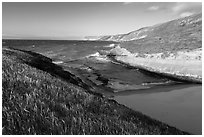 Beach at the mouth of Lobo Canyon, Santa Rosa Island. Channel Islands National Park ( black and white)