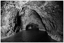 Inside Painted Cave, Santa Cruz Island. Channel Islands National Park ( black and white)