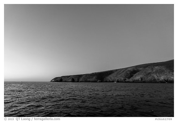 Santa Barbara Island at dawn. Channel Islands National Park (black and white)