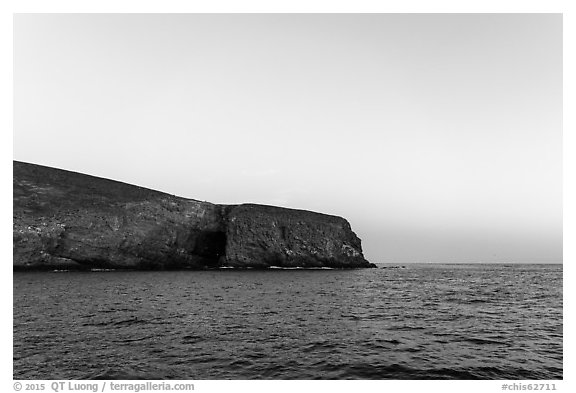 Arch Point at dawn, Santa Barbara Island. Channel Islands National Park (black and white)