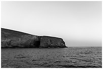 Arch Point at dawn, Santa Barbara Island. Channel Islands National Park ( black and white)