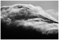 Clouds formed by high winds over Mt Scott. Crater Lake National Park ( black and white)