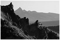 Volcanic spires. Crater Lake National Park ( black and white)