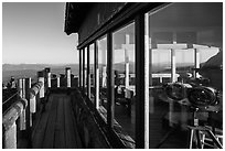 Binoculars, Watchman fire lookout. Crater Lake National Park ( black and white)