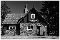 Rim Village Visitor Center. Crater Lake National Park ( black and white)