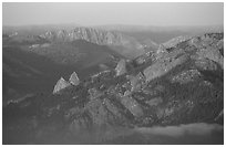 Monarch Divide at sunset. Kings Canyon National Park, California, USA. (black and white)