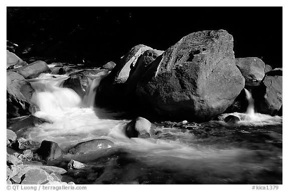 South Fork of  Kings River. Giant Sequoia National Monument, Sequoia National Forest, California, USA (black and white)