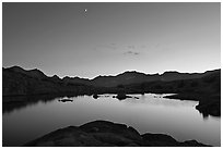 Lake at sunset, Dusy Basin. Kings Canyon National Park ( black and white)