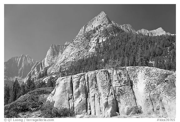 Granite block and peak, Le Conte Canyon. Kings Canyon National Park (black and white)