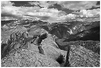 View from  top of Lookout Peak. Kings Canyon National Park ( black and white)