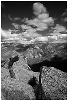 Summit blocks of Lookout Peak and Cedar Grove. Kings Canyon National Park ( black and white)