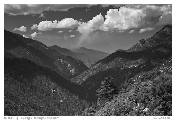 South Forks of the Kings River valley. Kings Canyon National Park (black and white)