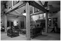 John Muir Lodge lounge. Kings Canyon National Park ( black and white)
