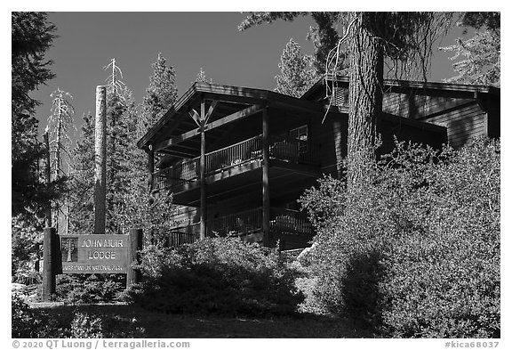 John Muir Lodge. Kings Canyon National Park (black and white)