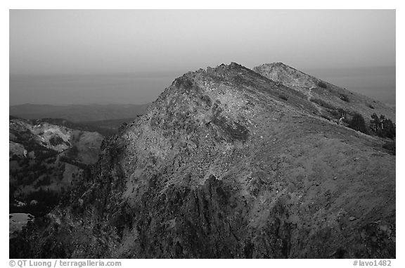 Brokeoff Mountain, dusk. Lassen Volcanic National Park (black and white)
