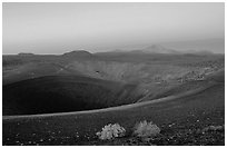 Crater at top of Cinder cone, dawn. Lassen Volcanic National Park ( black and white)