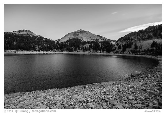 Lake Helen at dawn, late summer. Lassen Volcanic National Park (black and white)