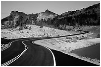 Road near Lake Helen. Lassen Volcanic National Park ( black and white)