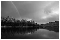 Rainbow and clearing storm, Juniper Lake. Lassen Volcanic National Park ( black and white)