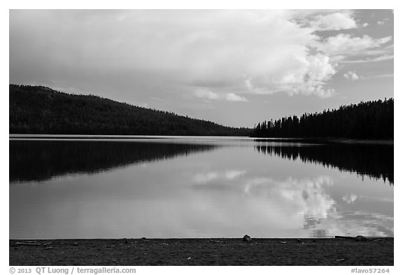 Juniper Lake, late afternoon. Lassen Volcanic National Park (black and white)