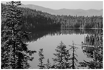 Juniper Lake and Mount Harkness. Lassen Volcanic National Park ( black and white)