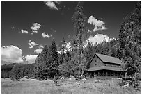 Drakesbad Ranch and Warner Valley. Lassen Volcanic National Park ( black and white)