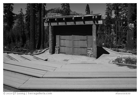 Amphitheater, Southwest campground. Lassen Volcanic National Park (black and white)