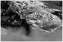 Glaciers and fog. Mount Rainier National Park ( black and white)