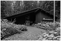 Ohanapecosh Visitor Center. Mount Rainier National Park ( black and white)