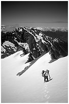 Ascending Sahale Peak,  North Cascades National Park.  ( black and white)