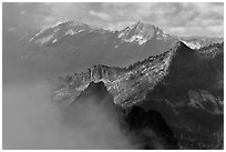 Mountain ridges and clouds, North Cascades National Park.  ( black and white)